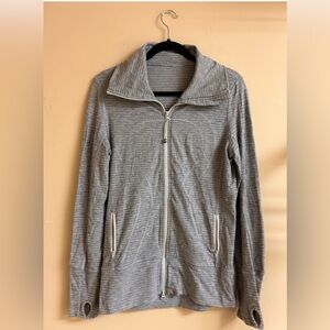 Lululemon In Stride Jacket in Heathered Gray Luon Fabric.